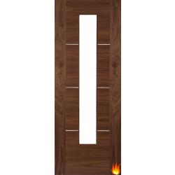 Nova 1-Light Internal Walnut Fire Door with Clear Glass (Pre-finished) FD30